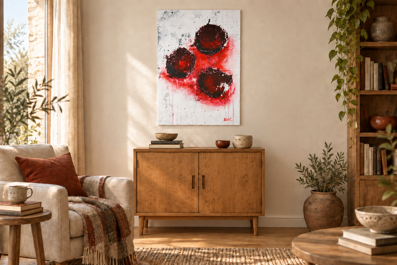 Résonance Archéologique — Decorative room scene (generated image)