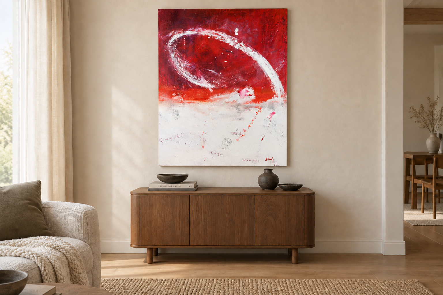 Red Coral II — Ambientación decorativa (imagen generada)